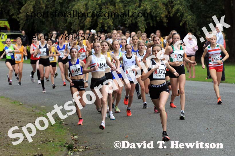 Girls under-15s 2023 Northern 6 and 4 Stage Relays and Youngsters, Birkenhead Park, Wirral.  Photo: David T. Hewitson/Sports for All Pics